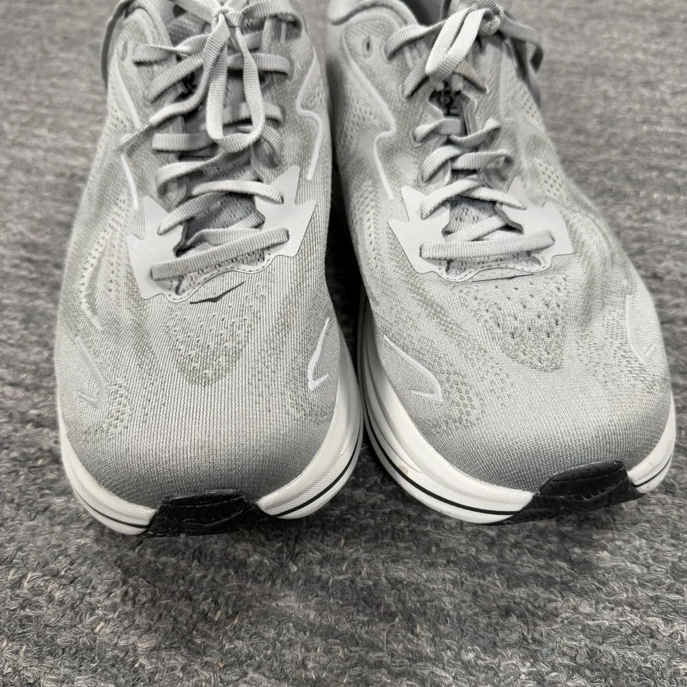 Hoka One One Clifton 10 Shoes Mens 11 2E Wide Gray Run Workout Jog Walk Train